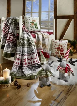 Kissenbezug mit Rentierpaar in Samtoptik