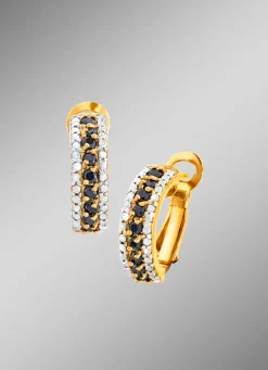 Klappcreolen mit schwarzen Safiren