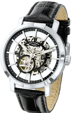 Klassische Automatik-Herrenuhr mit sichtbarem Werk