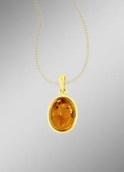 Klassischer Anhänger mit echt Bernstein