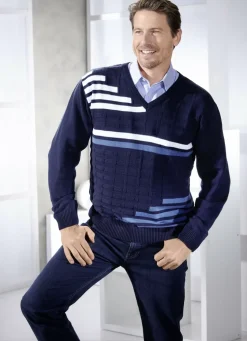 Klassischer Pullover mit V-Ausschnitt in 3 Farben
