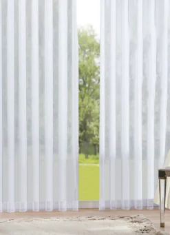 Klassischer Store mit feinen Streifen und Effektgarn