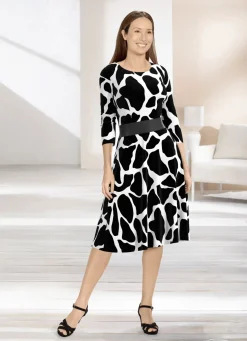 Kleid mit breitem Kunstleder-Einsatz