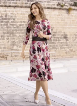 Kleid mit breitem Kunstleder-Einsatz