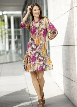 Kleid mit farbbrillantem inkjet-Druck
