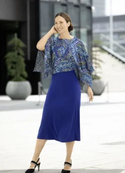 Kleid, 2-tlg. mit abnehmbarem Ponchoüberwurf