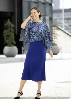 Kleid, 2-tlg. mit abnehmbarem Ponchoüberwurf