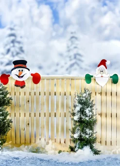 Klett-Deko Santa + Schneemann, 2er Set