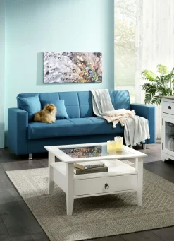 Klick-Klack-Sofa mit Dekokissen