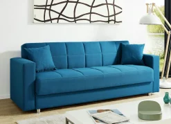 Klick-Klack-Sofa mit Dekokissen