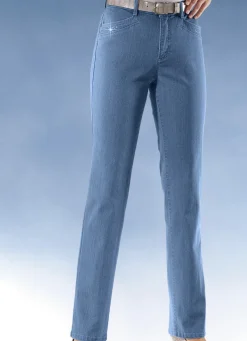 Komfortjeans verziert mit Strasssteinen in 6 Farben