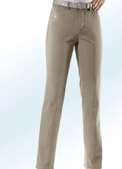 Komfortjeans verziert mit Strasssteinen in 6 Farben