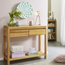 Konsolentisch aus Massivholz in geölter Ausführung