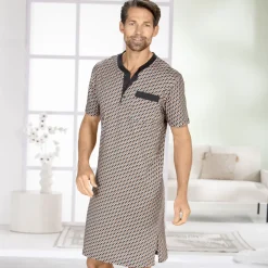 Kurzarm-Nachthemd mit Knopfleiste