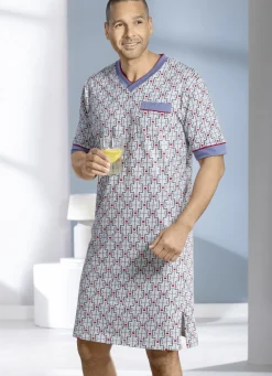 Kurzarm-Nachthemd mit V-Ausschnitt