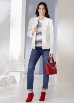 Kurzblazer mit Reißverschlusstaschen