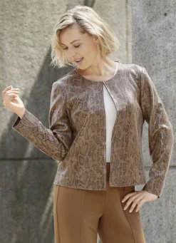 Kurzjacke mit trendstarkem Reptildessin