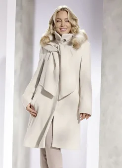 Kurzmantel mit abnehmbarem Schal