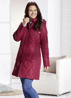 Kurzmantel mit Kunstpelz-Innenausstasttung in der Kapuze