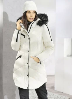 Kurzmantel mit Kunstpelz-Innenausstattung in der Kapuze