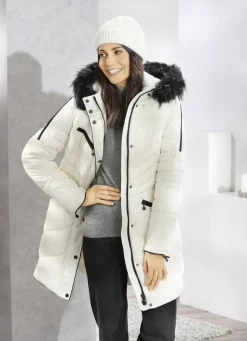 Kurzmantel mit Kunstpelz-Innenausstattung in der Kapuze