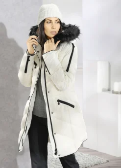 Kurzmantel mit Kunstpelz-Innenausstattung in der Kapuze