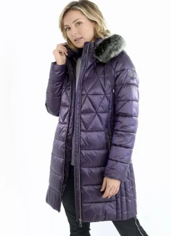 Kurzmantel mit Längssteppung seitlich