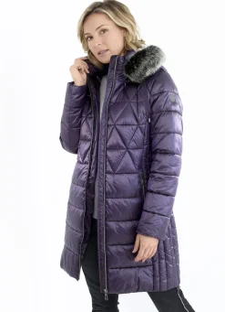 Kurzmantel mit Längssteppung seitlich