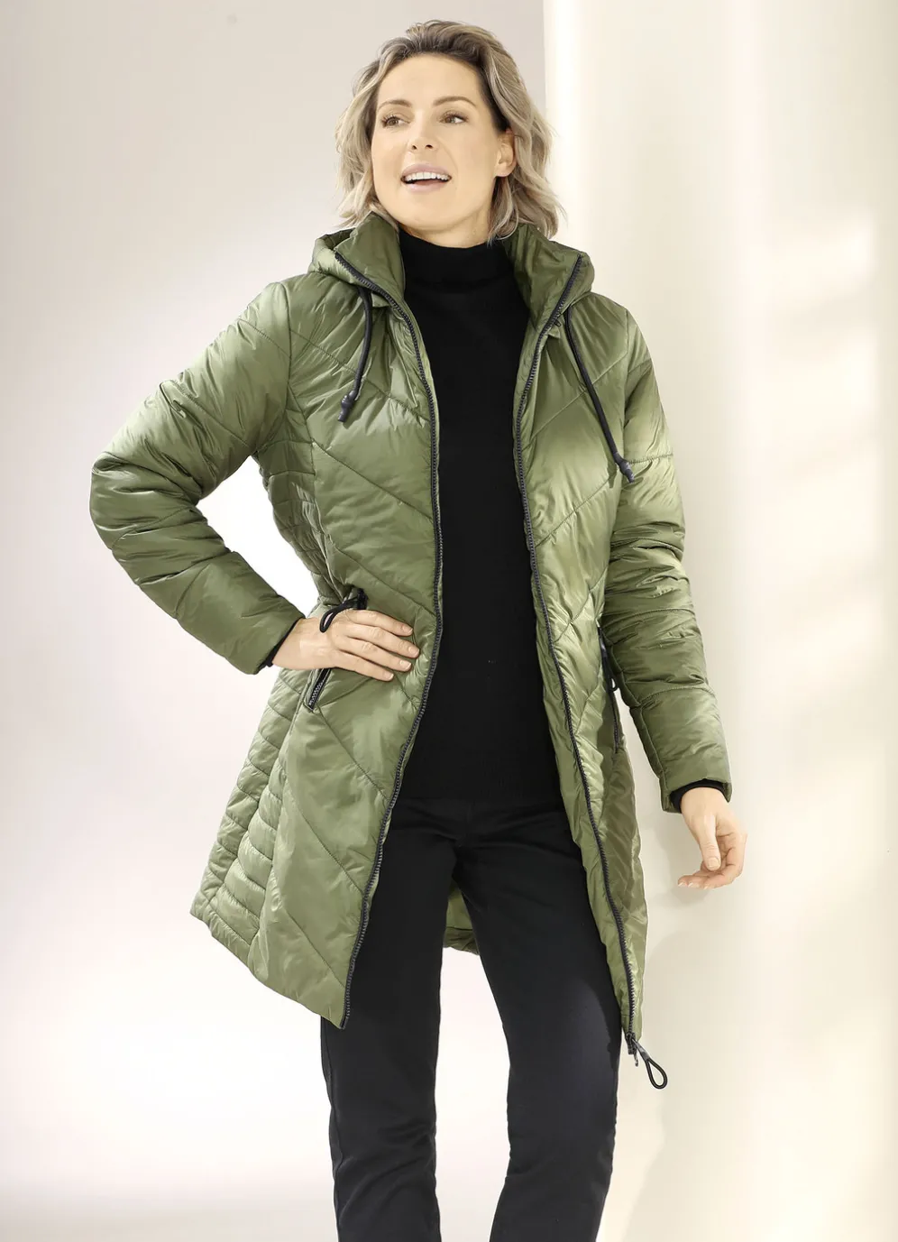 Kurzmantel mit 2-Wege-Reißverschluss