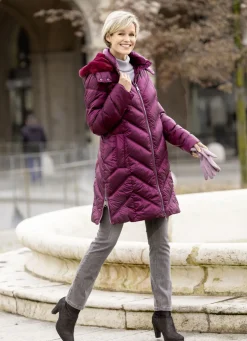 Kurzmantel mit Zickzack-Stepp