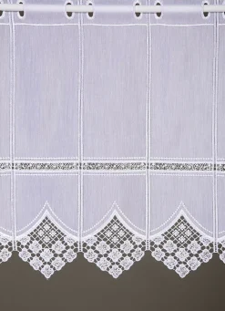 Kurzstore mit edler Macramé-Spitze und Stangendurchzug