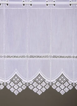 Kurzstore mit edler Macramé-Spitze und Stangendurchzug