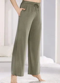 Lange Laurina Lounge-Hose, mit Kordelzug und Taschen