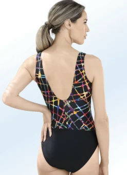 Laurina Badeanzug mit Raffungen und Halbkorsage