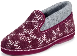 Laurina Hausschuh mit gepolstertem Strickkragen