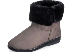 Laurina Haus-Stiefelette mit schwarzem Plüschkragen