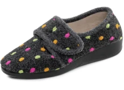 Laurina, klassische Damen-Hausschuhe, mit Klettverschluss