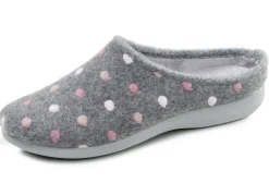 Laurina, klassische Damen-Hausschuhe, mit Pünktchen-Stickerei