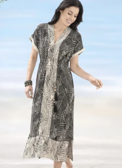 Laurina Kleid aus Viskose, mit Spitzenbesatz