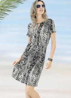 Laurina Kleid mit farbbrillantem Druckdessin