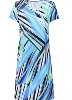 Laurina Kleid mit farbbrillantem Druckdessin und kurzen Ärmeln