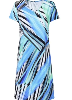 Laurina Kleid mit farbbrillantem Druckdessin und kurzen Ärmeln