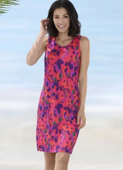 Laurina Kleid mit farbbrillantem Druckdessin, ärmellos