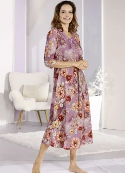 Laurina Nachthemd, knöchellang mit Motivspitze