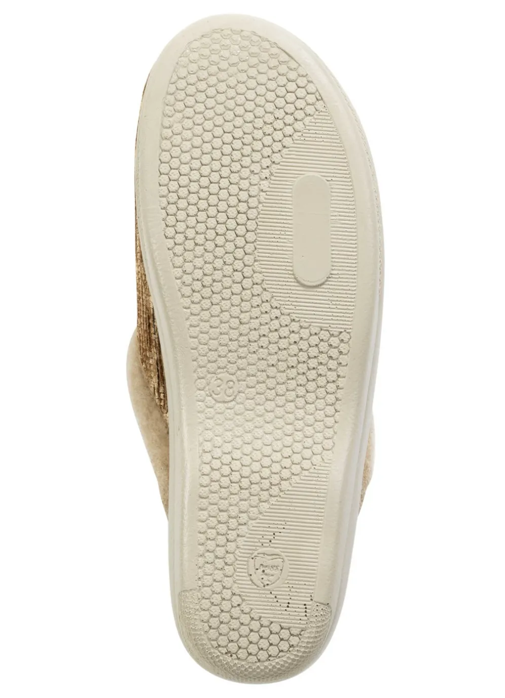 Laurina Pantoffel aus changierendem Cord-Material mit Filzbesatz