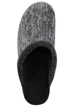 Laurina Pantoffel aus changierendem Cord-Material mit Filzbesatz