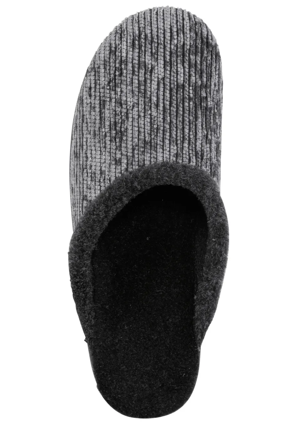 Laurina Pantoffel aus changierendem Cord-Material mit Filzbesatz