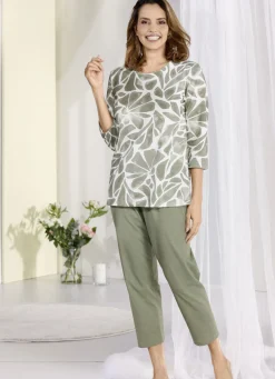 Laurina Schlafanzug mit 3/4 langen Ärmeln und langer Hose