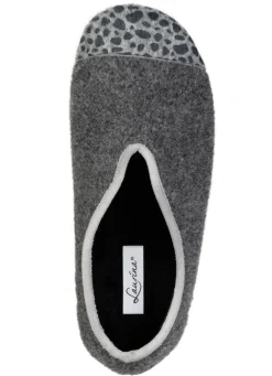 Laurina, trendige Damen-Hausschuhe, Weite H, mit Leo-Druck