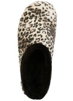 Laurina, trendige Damen-Hausschuhe, mit Leoparden-Dessin